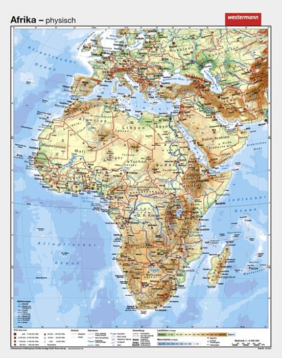 Afrika - physisch / politisch Afrika - physisch / politisch
