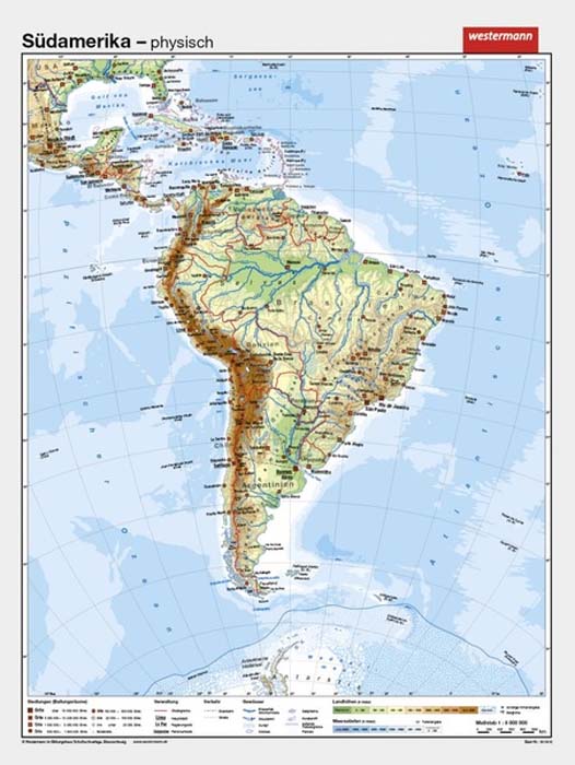 Südamerika - physisch / politisch Südamerika - physisch / politisch