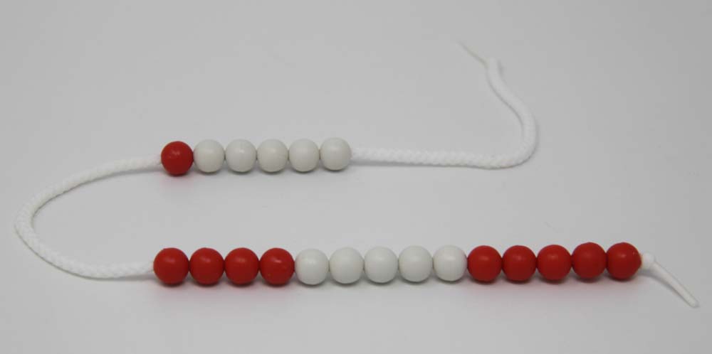 Rechenkette bis 20 - 5 rot / 5 weiß Rechenkette bis 20 - 5 rot / 5 weiß