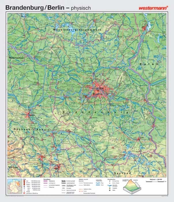 Brandenburg / Berlin - physisch / politisch Brandenburg / Berlin - physisch / politisch