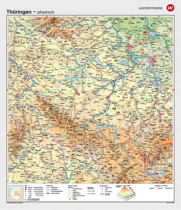Thüringen - physisch / politisch Thüringen - physisch / politisch