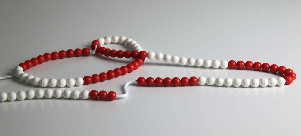 Rechenkette bis 100 - 10 rot / 10 weiß Rechenkette bis 100 - 10 rot / 10 weiß