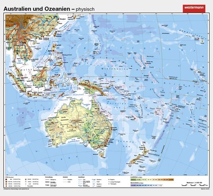 Australien und Ozeanien - physisch / politisch Australien und Ozeanien - physisch / politisch