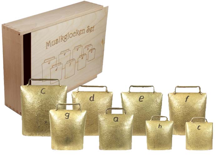Musikglockensatz MG 01 in Holzkiste Musikglockensatz MG 01 in Holzkiste