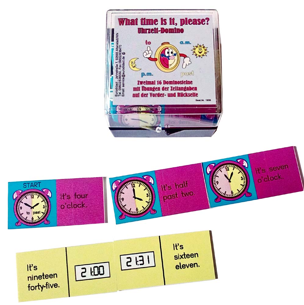 Uhrzeit-Domino (Englisch) Uhrzeit-Domino (Englisch)
