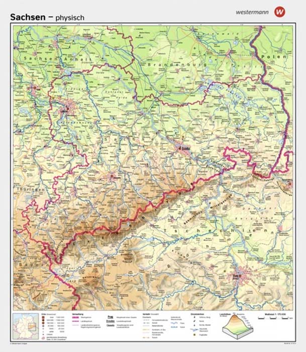 Sachsen - physisch / politisch