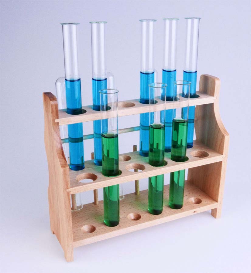 Reagenzglasgestell aus Holz Reagenzglasgestell aus Holz