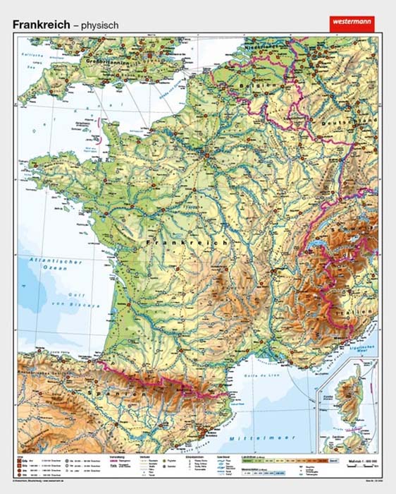 Frankreich - physisch / politisch Frankreich - physisch / politisch