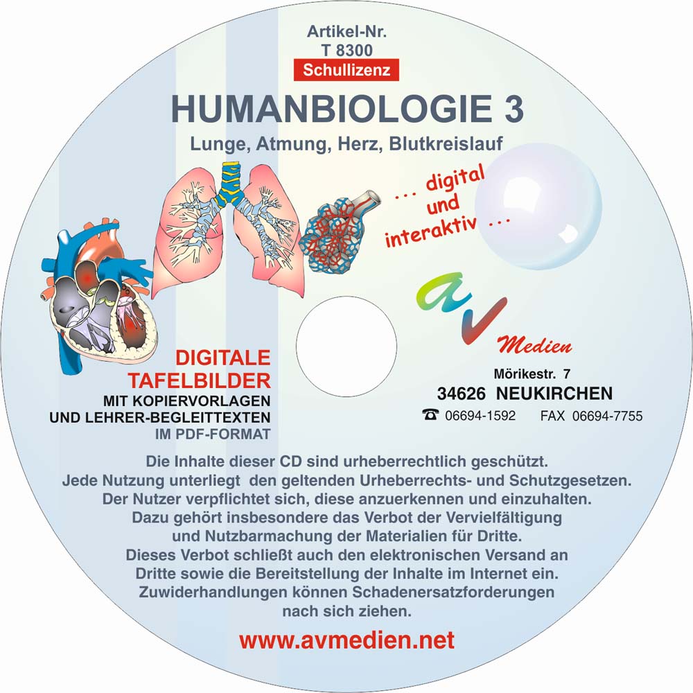 Humanbiologie 3: Lunge, Atmung, Herz, Blutkreislauf