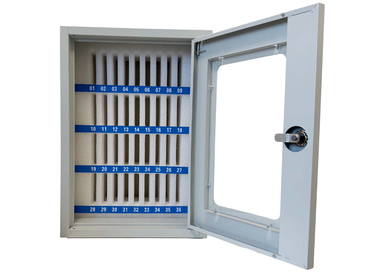Handytresor aus Stahl mit 36 Slots mit Zylinderschloss