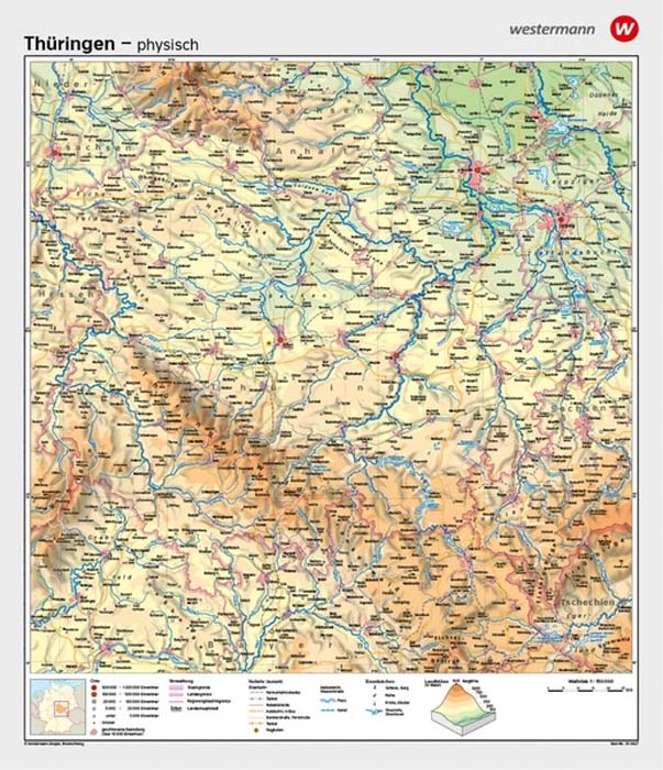 Thüringen - physisch / politisch