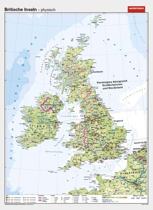 Britische Inseln - physisch / politisch Britische Inseln - physisch / politisch