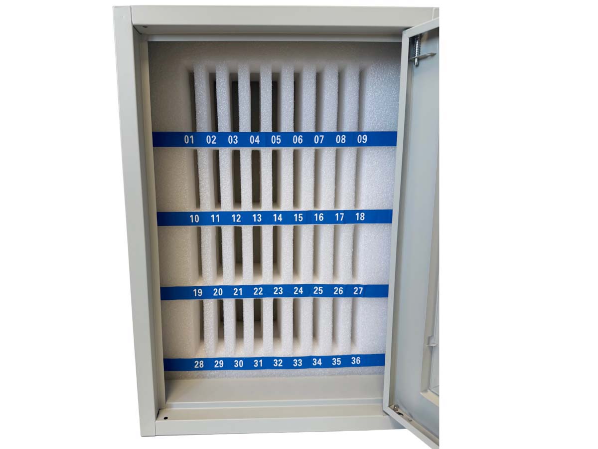 Handytresor aus Stahl mit 36 Slots mit Zylinderschloss