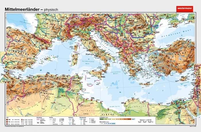 Mittelmeerländer / Vorderer Orient - physisch / politisch