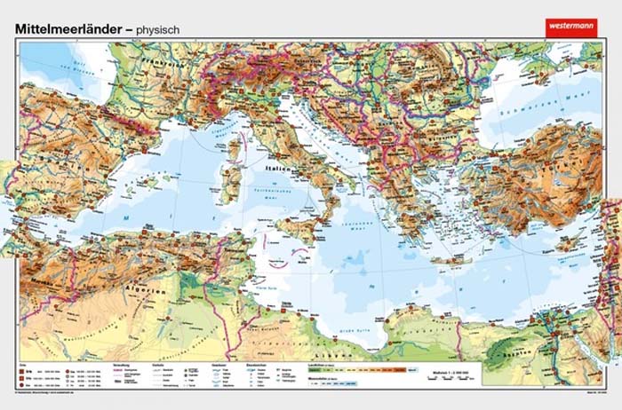 Mittelmeerländer / Vorderer Orient - physisch / politisch Mittelmeerländer / Vorderer Orient - physisch / politisch