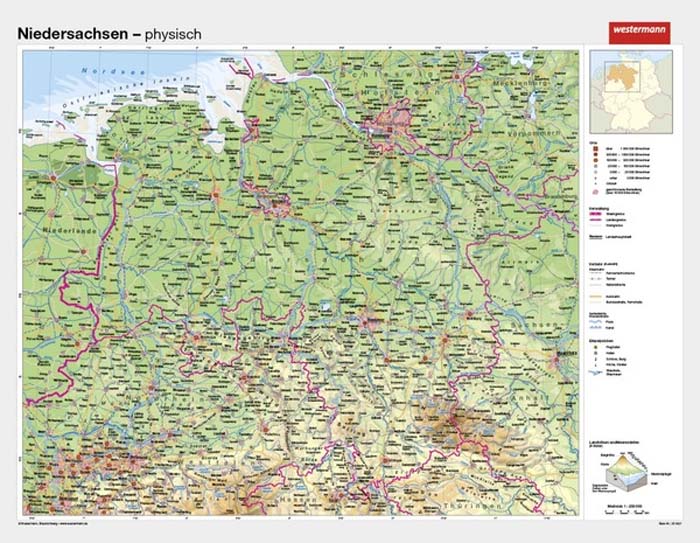 Niedersachsen - physisch / politisch