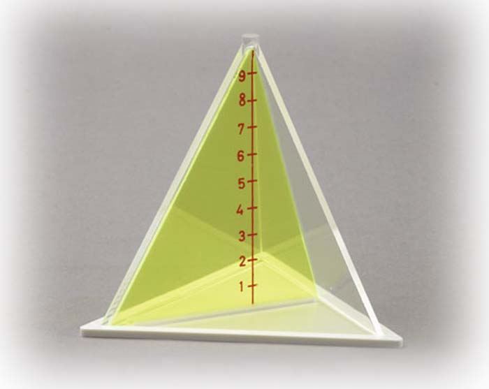 3-seitige Pyramide mit entnehmbarem Schnitt